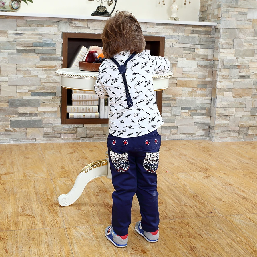 Одежда для мальчиков 2 года детский осенне-зимний костюм на лямках модная