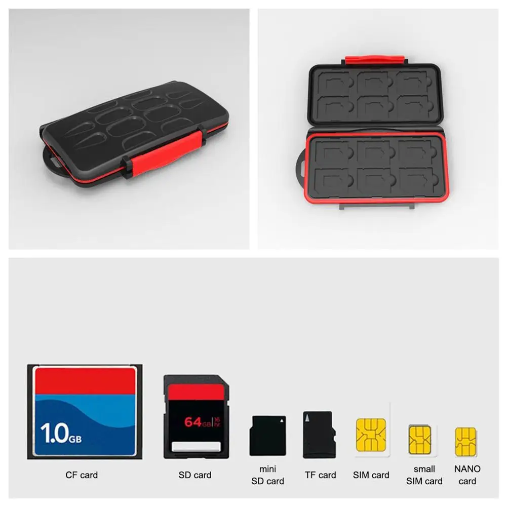 Waterproof Memory Card Case Integrated Shockproof 2SD 12TF Large Capacity Storage Box Yellow Red | Компьютеры и офис
