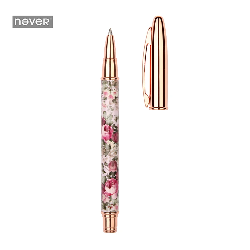 Никогда не 0 5 мм металлическая прочная шариковая ручка Вращающаяся портативная