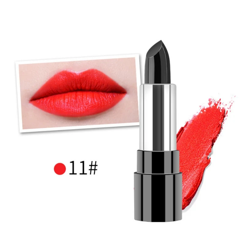 Black temperature Change Red Lip Stick Matte Color Change Lipstick Balm Moisturizing Makeup Lips Care Soy lecithin Lips