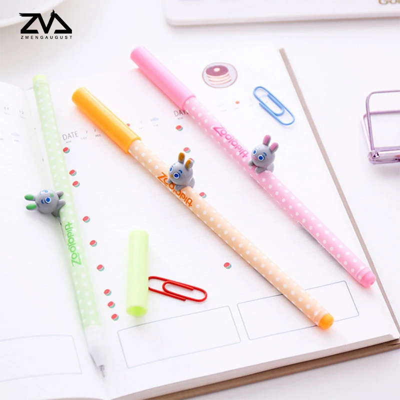 4 шт./лот Милая стерео ручка с гелевыми чернилами в виде кролика kawaii канцелярские