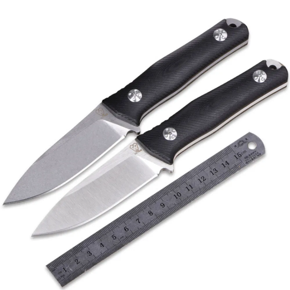 Популярный нож с фиксированным лезвием Stonewash D2 лезвие Черная Ручка G10 охотничий