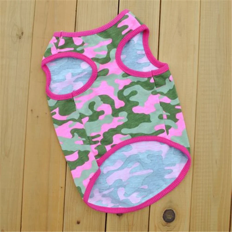 Летняя одежда для собак щенков и жилет рубашка Camouflag футболки охлаждающий
