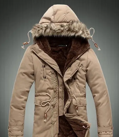 Лидер продаж 2017 зимняя мужская Толстая теплая куртка с меховым воротником