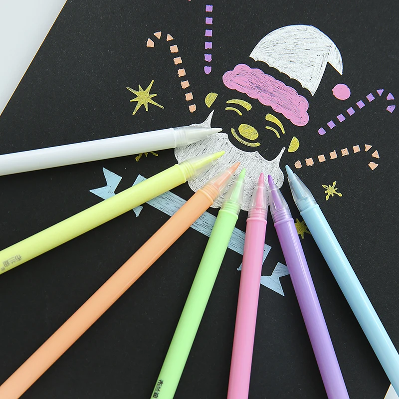 7 шт Блестящий Порошок Цвет ручка с чернилами стандартных цветов 0 8 мм шариковые