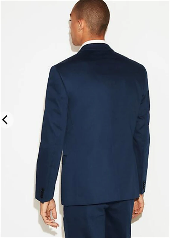 Красивый темно синий мужской костюм на заказ из 2 предметов (пиджак + брюки)