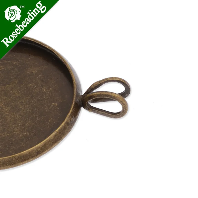 Античная бронза простой латунный подвесной лоток с 18 мм круглым ободком
