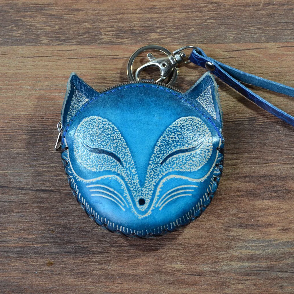 Кошелек для мелочи из натуральной кожи миниатюрный бумажник ручной работы