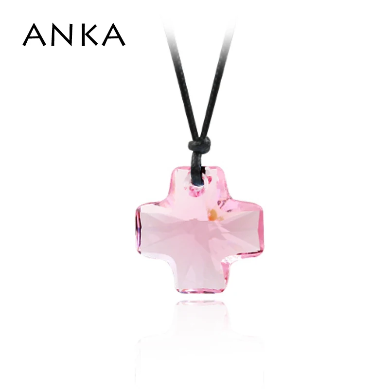 Анка подвеска крестик со стразами ожерелье с хлопком на веревочной цепочке 2*2 см