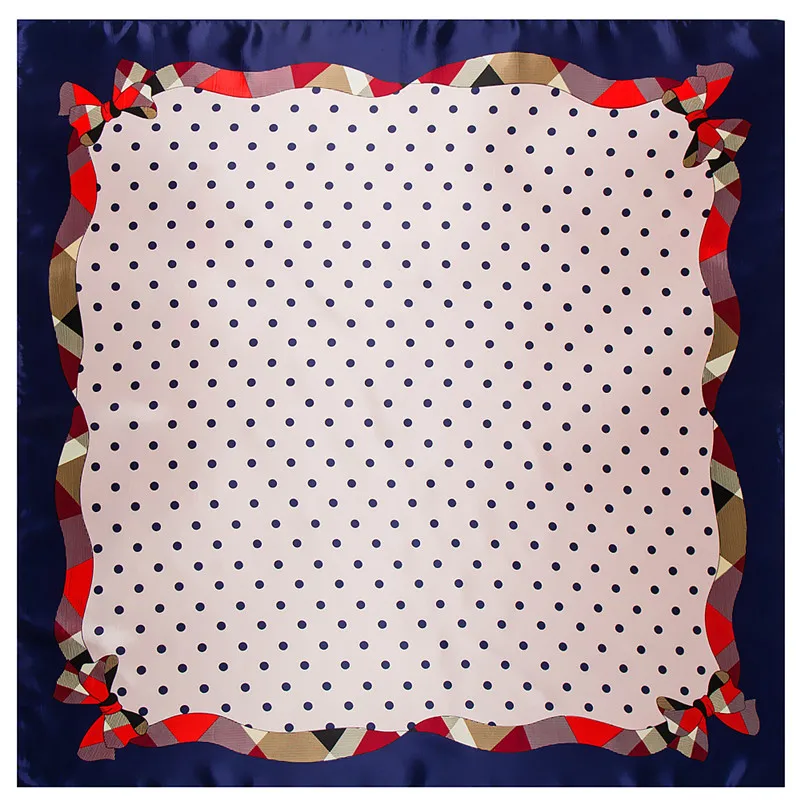

Bowknot Dot Classic Printing Luxury Brand Square Scarf Fashion Scarves Women Female Silk Scarf Shawl Bandana Hijab