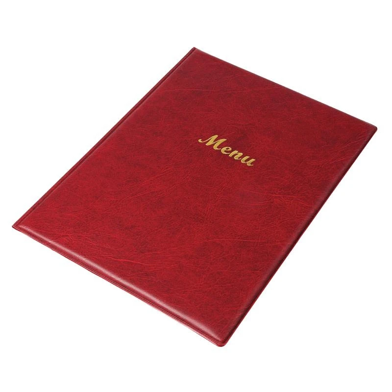 

MENUSEE PVC A4 A5 Size Burgundy Classical Restaurant Menu Holder Shows 2 Pages