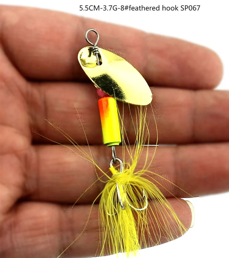 SP067 Hengjia жесткий металлические Spinnerbaits лезвие блестки прикормы Spinner ложки приманки PESCA рыболовные снасти с Крючки - Цвет: SP067