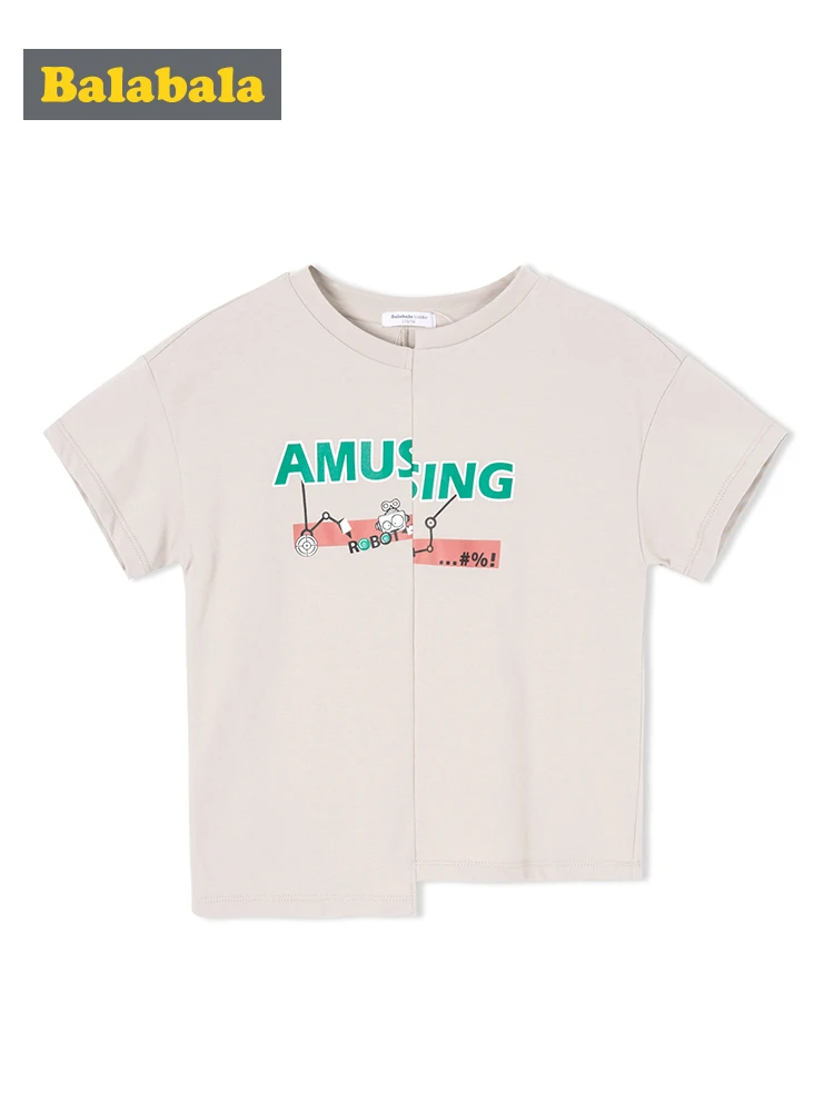Balabala 2019 Printed T-Shirts For Boys Girls Tops Kids T Shirt Size 2-6 Years Clothes Summer T-Shirt Childrens Clothing | Детская