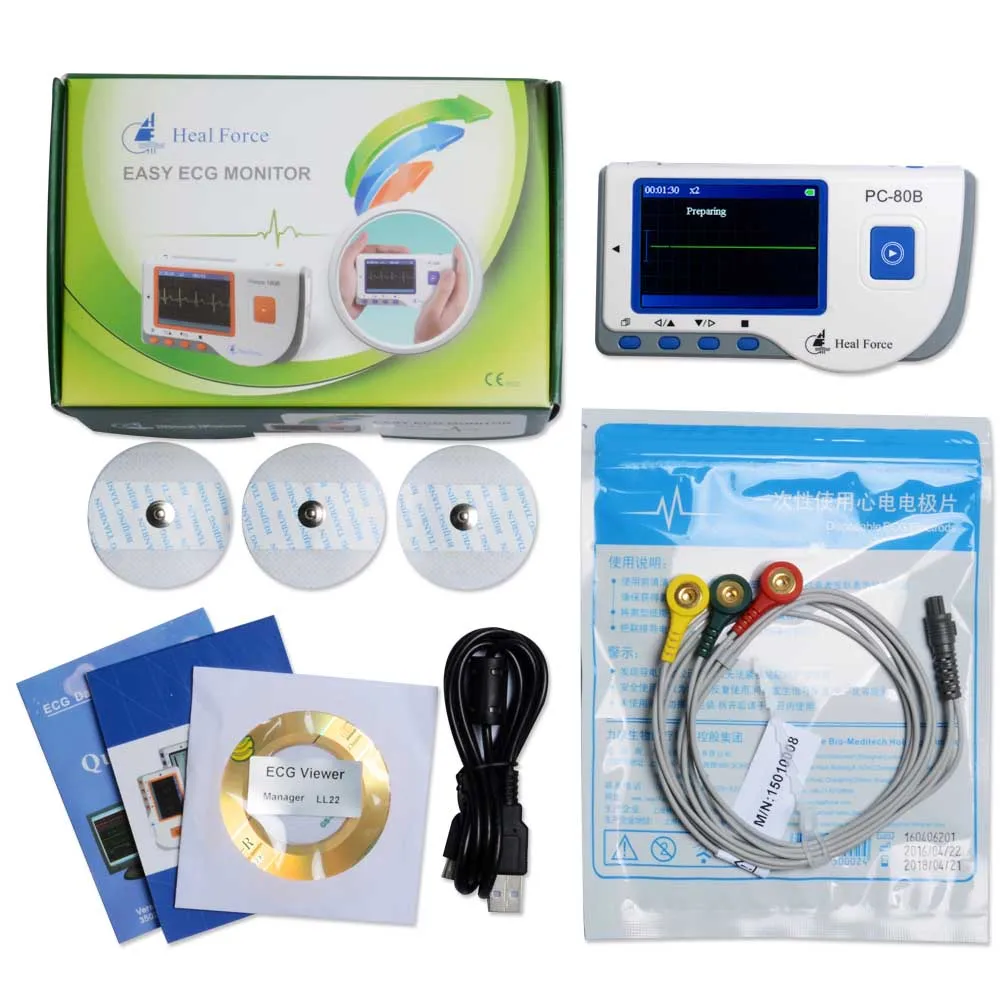 Heal Force PC-80B портативный бытовой ЭКГ монитор цветной экран CE& FDA УТВЕРЖДЕН