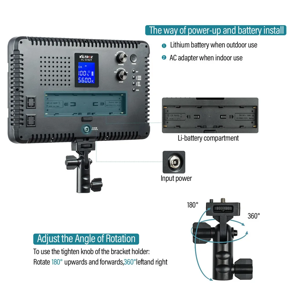 Viltrox 3/2 шт. VL S192T 50 Вт Двухцветная светодиодная лампа для освещения видео +