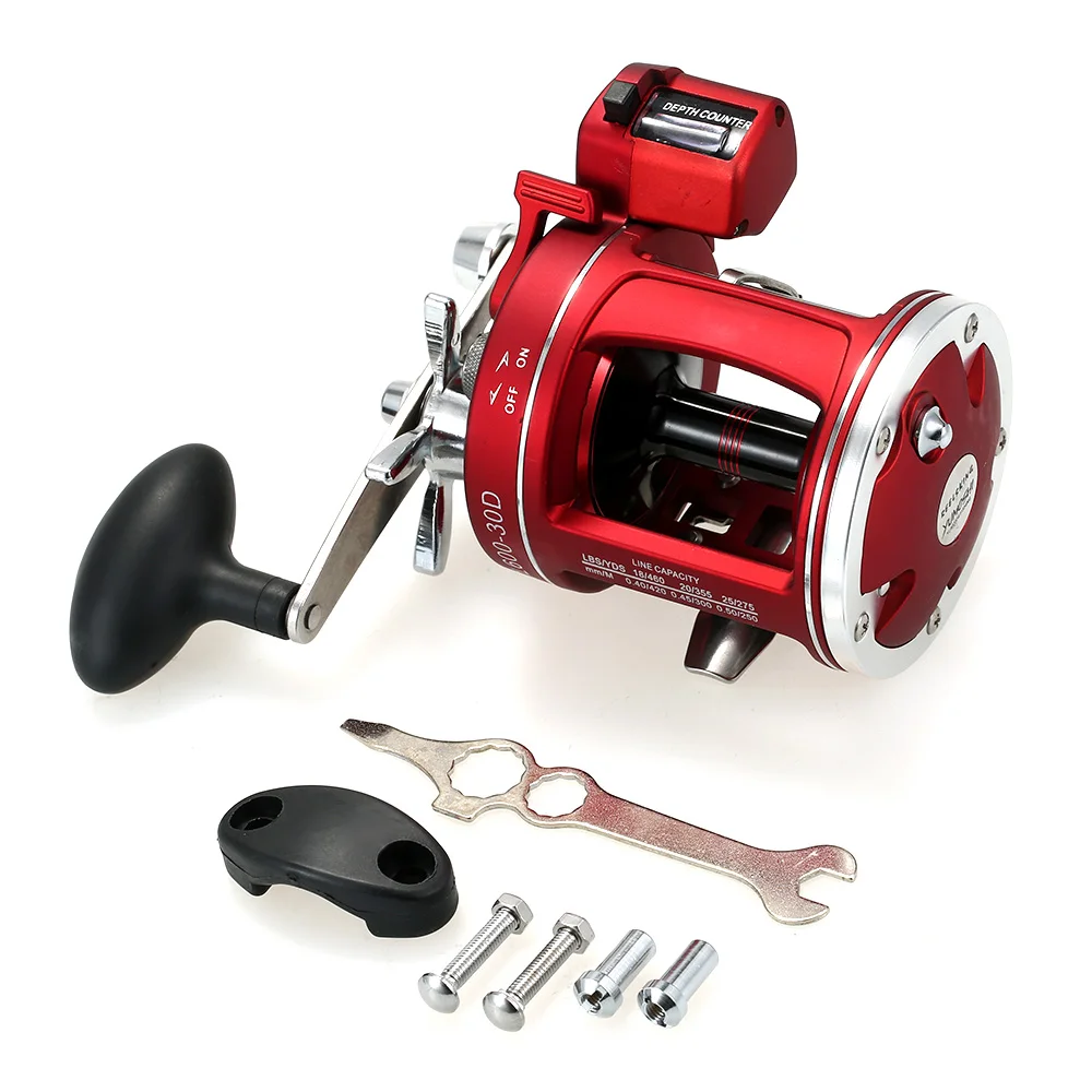 Lixada 12 Ball Bearings Fishing Reel Coils Spinning Reels Fishing Trolling Reel with Line Counter Alarm Bell Drum Reel Pesca