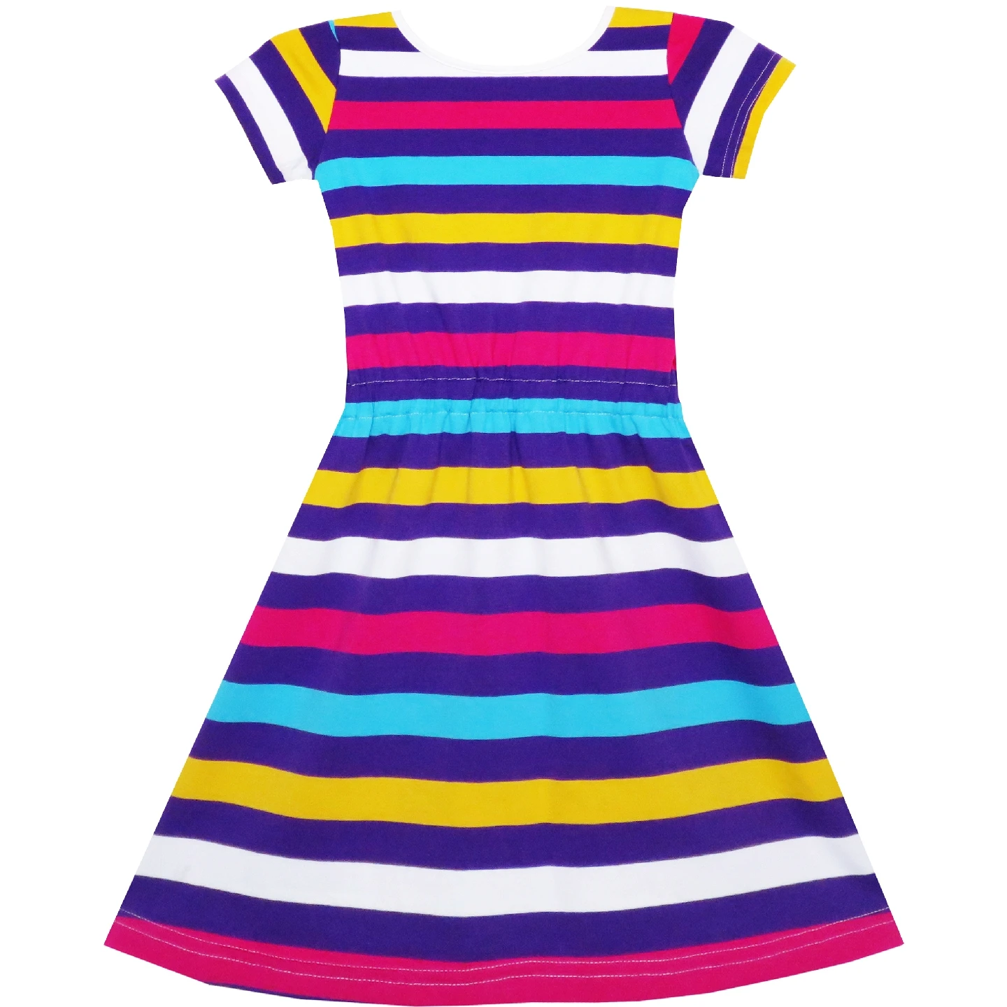 Sunny Fashion платья для девочек платье Красочный В полоску трикотажный Хлопок