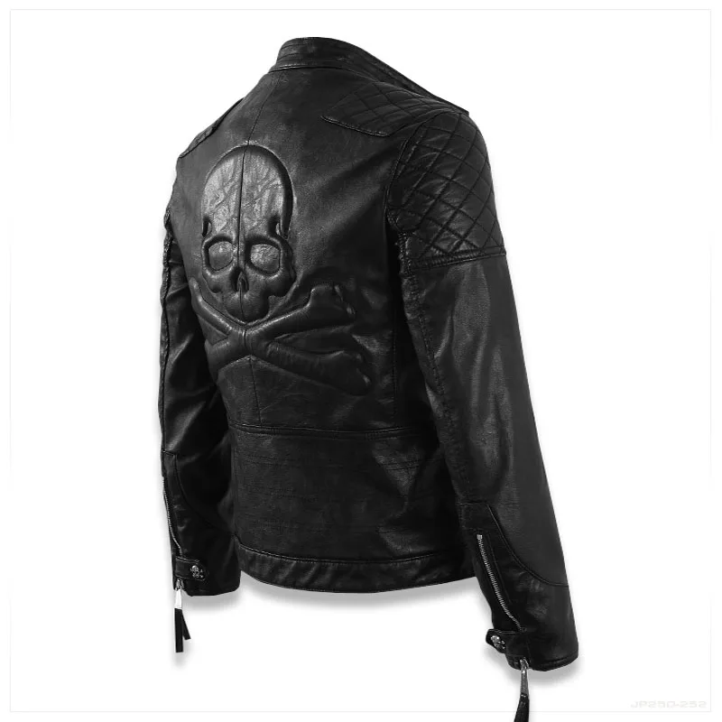 Мужские кожаные куртки мотоциклетная кожаная куртка Повседневная мода|men brand leather