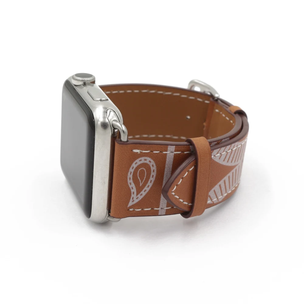 URVOI один тур Eperon d'Or band для apple watch series 5 4 3 2 1 Печатный ремешок с узором для iwatch belt Noir Gala кожаный ремешок