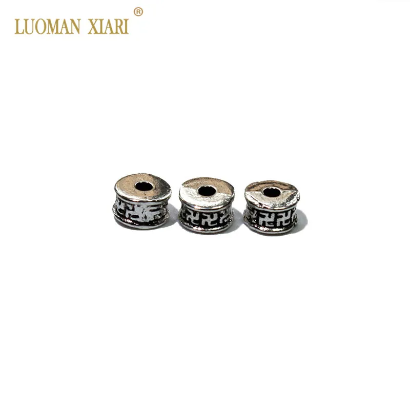 Wholesale 20/50 pcs Lot Vintage Golden Silvery Alloy Beads Buddha Wheels Charms DIY For Jewelry Making Bracelet 6 mm | Украшения и