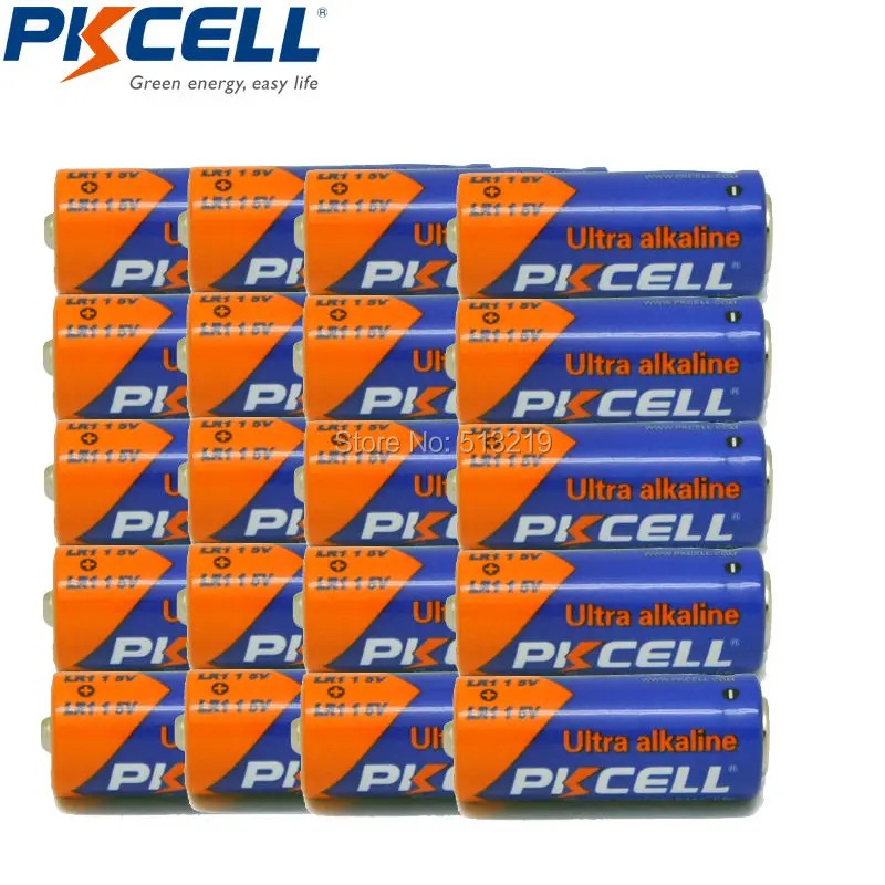 20 шт. щелочные аккумуляторы E90 LR1 PKCELL MN9100 1 5 в AM5 | Электроника