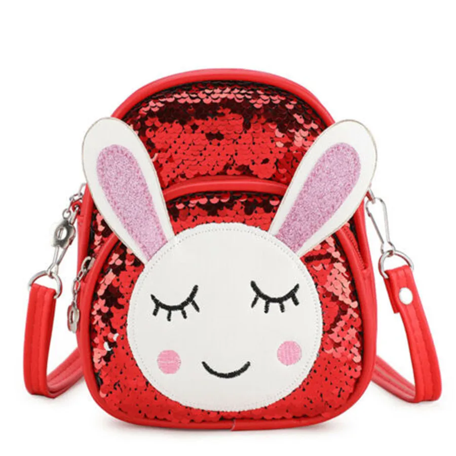 

2019 Brand New Style Kids Girls School Book Bag Cartoon Cute rabbit Backpack Sequins Shoulder Bag