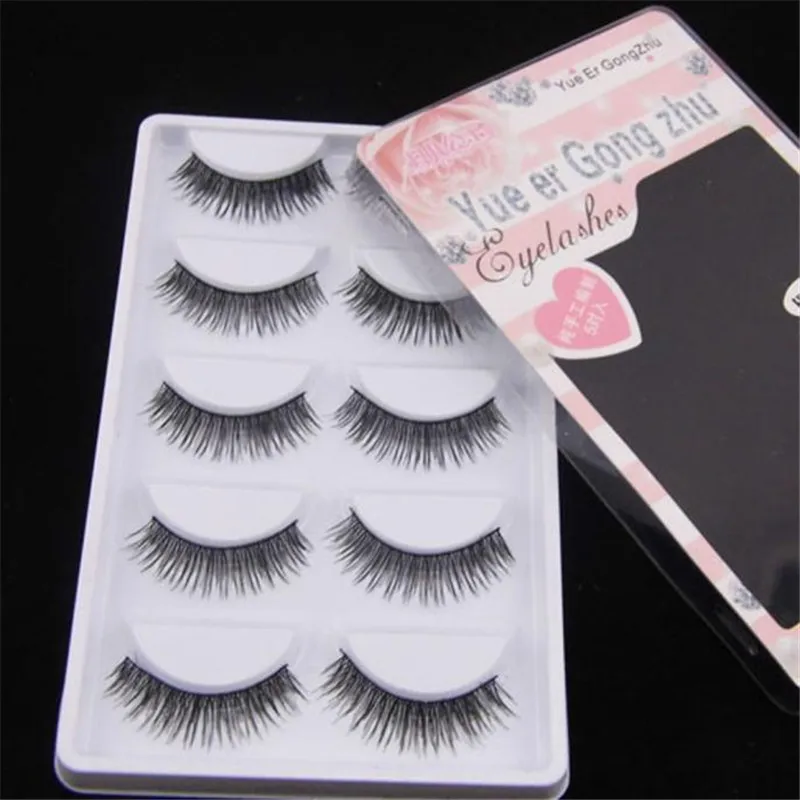 OutTop 5 Pair Natural Look False Eyelashes Beauty Maquiagem Synthetic Fiber Full Strip Lashes Voluminous P# | Красота и здоровье
