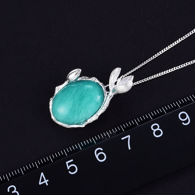 Lotus Fun реальные стерлингового серебра 925 натуральный агат ручной Fine Jewelry хороший цветок магнолии кулон без ожерелье для женщин