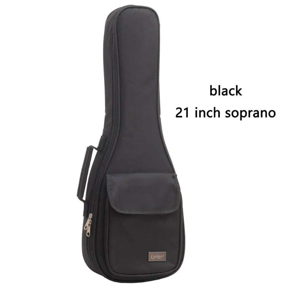 black 21 soprano Утолщенный сопрано концертный тенор Гавайские гитары укулеле чехол сумка рюкзак сумка 15 мм 21 23 26 дюймов Ukelele мини аксессуары для гитары запчасти Gig - Цвет: black 21 soprano