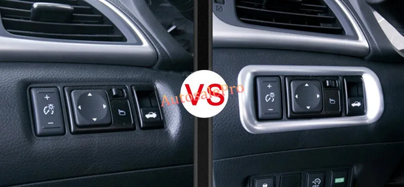Для NISSAN SENTRA Sylphy 2012-2015 Matt ABS Хром Интерьер головной свет переключатель Рамки крышка