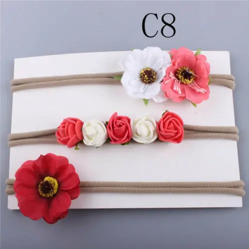 2019 Brand New 3 Pcs/Set Kids Baby Girls Cute Flower Headband Princess Children Hair Band Boho Holiday Head Wear 6 Colors | Детская