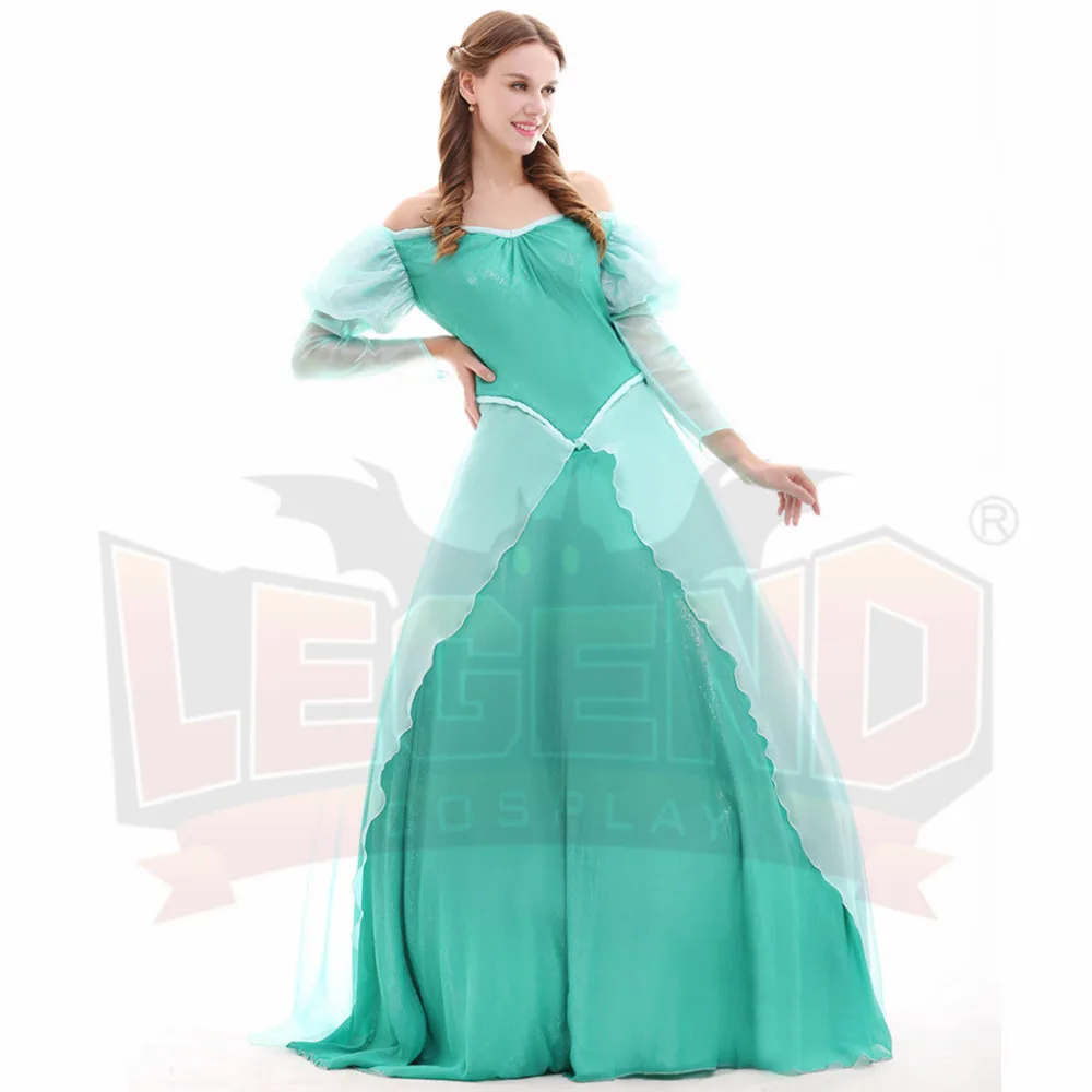 Платье принцессы русалки зеленый Свадебный костюм для Хэллоуина карнавала