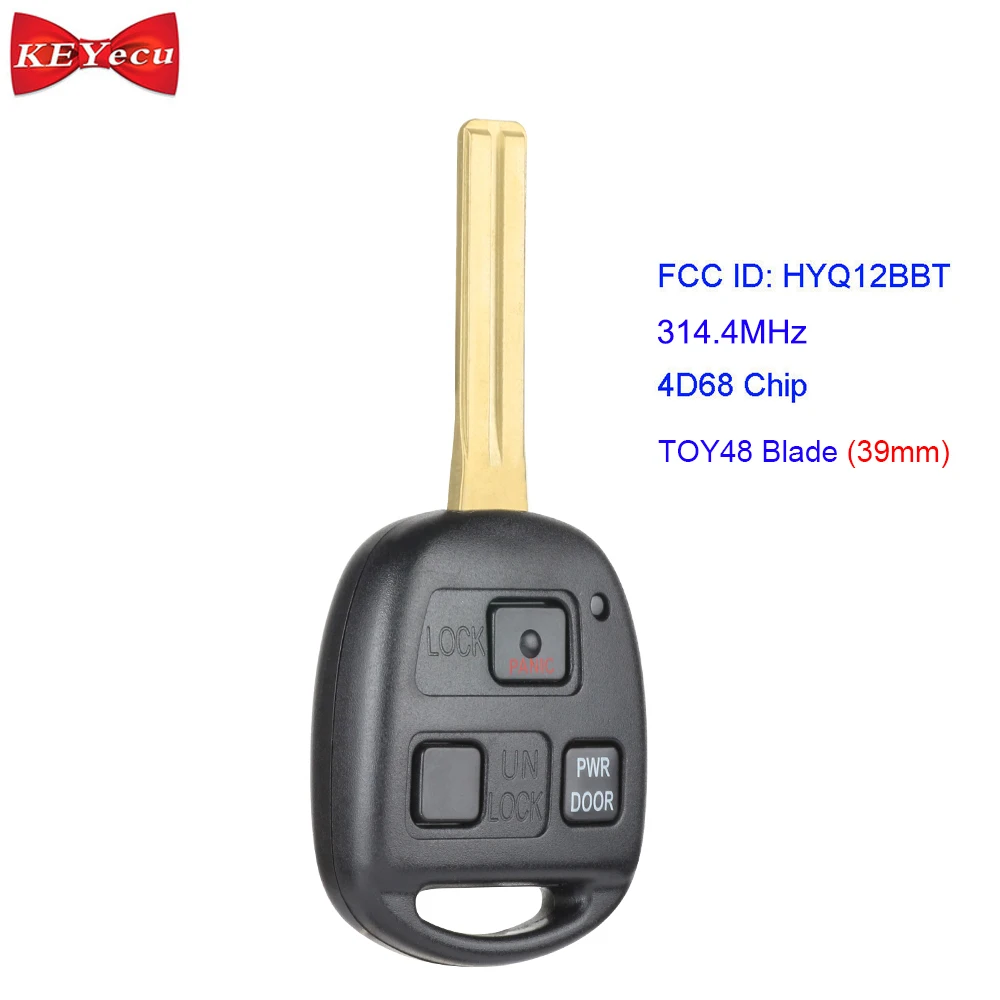 Пульт дистанционного управления KEYECU для Lexus ES330 RX330 RX350 RX400h 314 4 МГц HYQ12BBT TOY48 лезвие 39