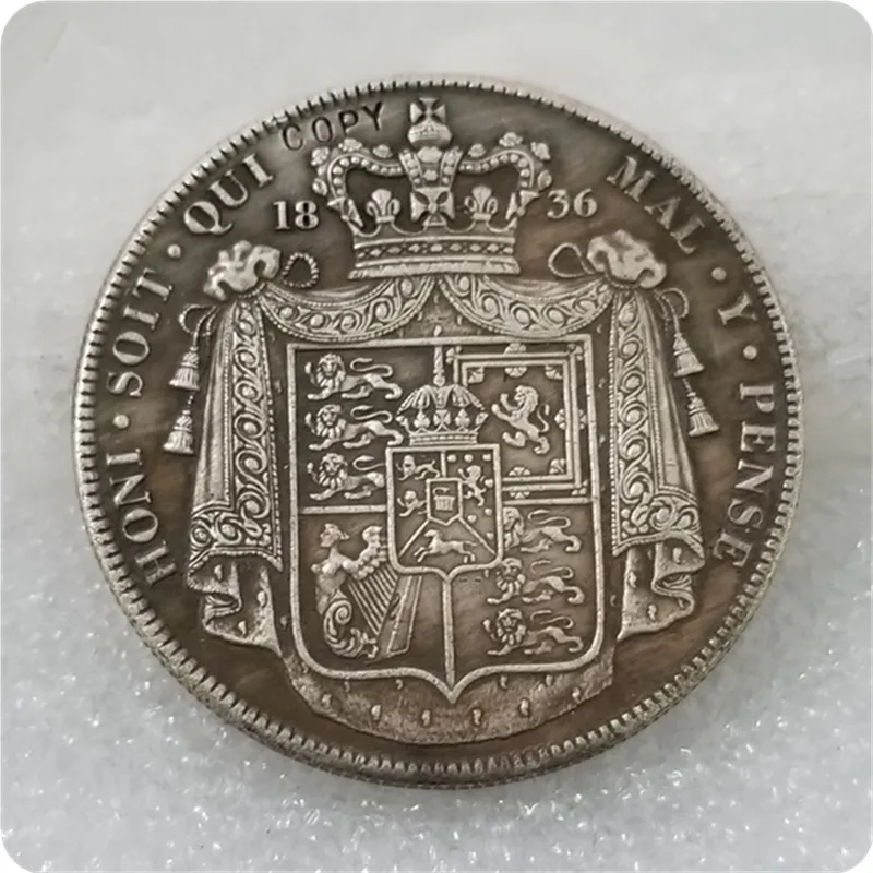 1836 британская Корона Вильям IV монета w/COA Монета серебряная КОПИЯ