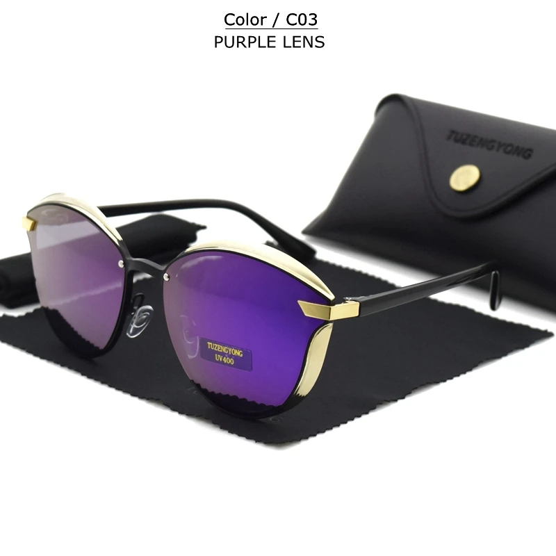 TUZENGYONG Cat Eye Sunglasses Women Polarized Fashion Ladies Luxury Sun Glasses Female Vintage Shades Oculos de sol Feminino