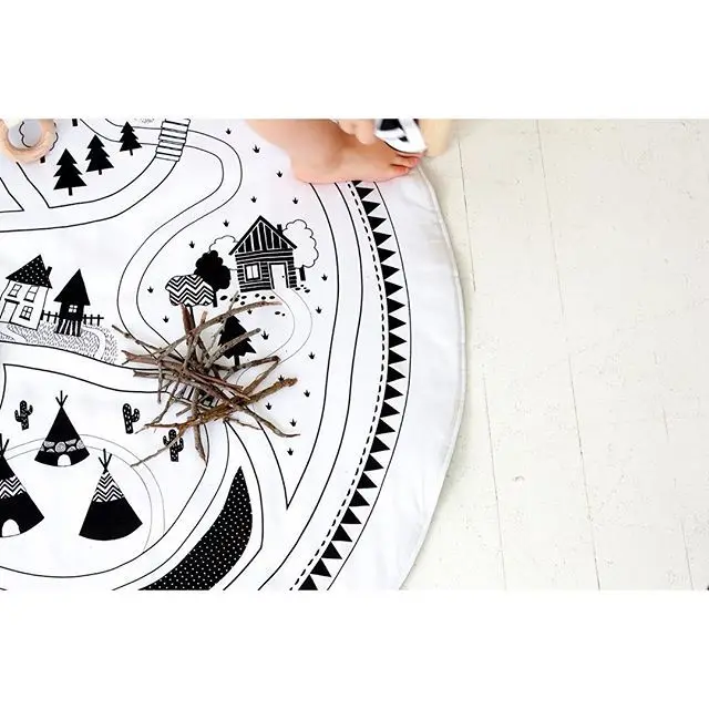 Мультяшный детский хлопковый коврик для ползания INS детские игровые коврики