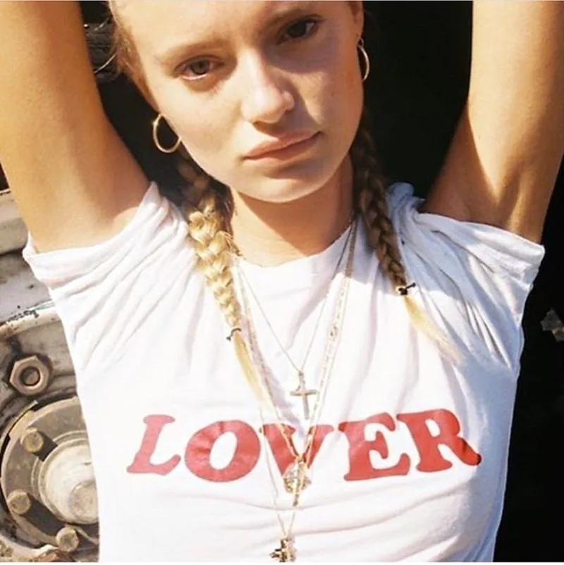 BKLD Fashion T shirt Women 2018 New Short Sleeve O-neck Casual Summer Top LOVER Letter Print Female T-shirt Harajuku Tshirt Tees | Женская