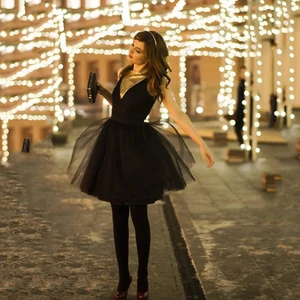 Женская плиссированная юбка-пачка, из тюля, 5 слоев, 60 см, миди юбка куртка