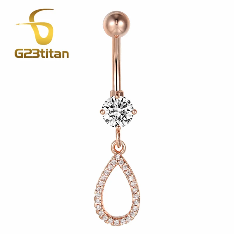 Piercing Jewelry G23titan розовое золото серьги для пирсинга пупка для пупка Пирсинг Кольца Хирургическая сталь ювелирные изделия для тела Пирсинг Nombril - Окраска металла: Piercing Jewelry