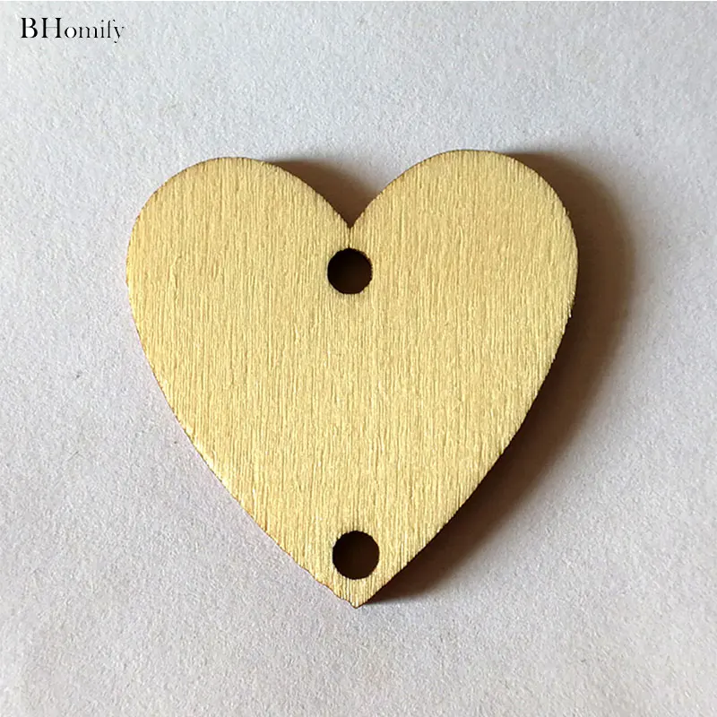 Bhomify DIY Рождество 50 шт. кусочки Древесины Сердце ремесленников лазерного