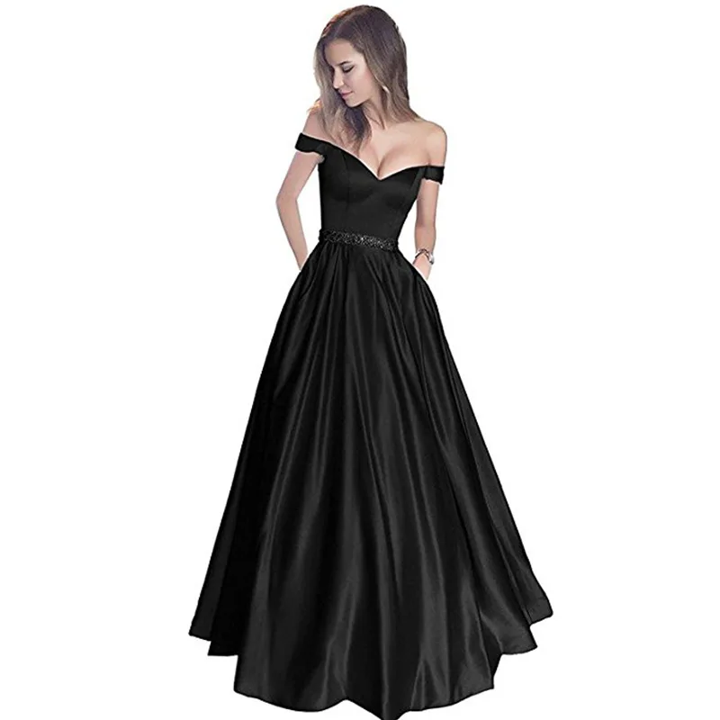 Платье вечернее платье с открытыми плечами выпускное женское простое на