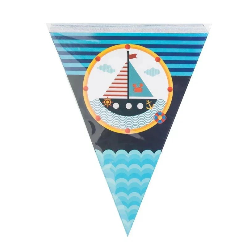 Морская темативечерние вечеринка для 6 человек бумажные тарелки шляпы чашки