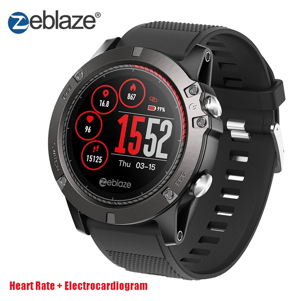 Zeblaze Vibe 3 ЭКГ Смарт-часы IP67 SMS звонки напоминание электрокардиограмма Шагомер монитор сна мульти-спортивный режим 3D интерфейс