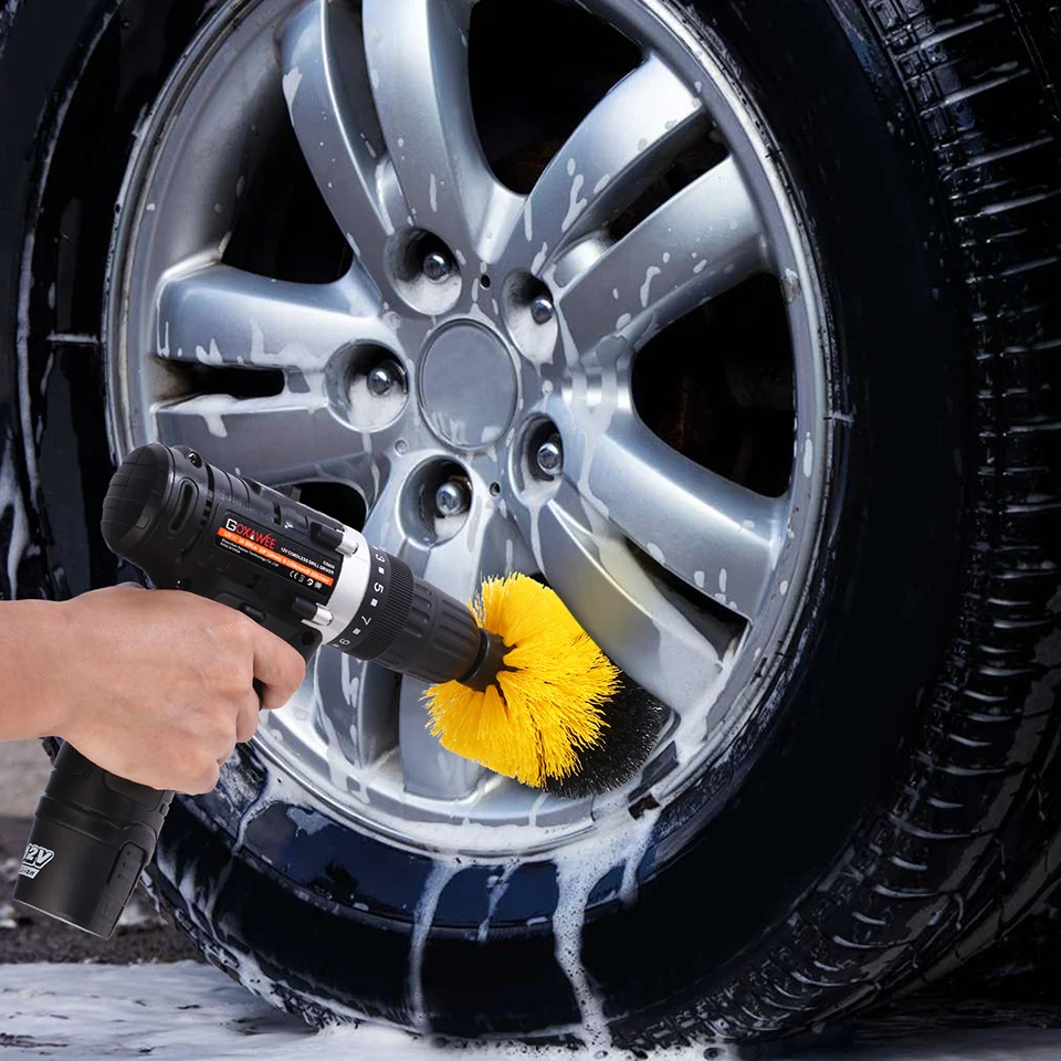 GOXAWEE, 3 шт., мощная щетка-скруббер, щетка для чистки поверхностей ванной комнаты, ванна, душевая плитка, затирка, беспроводной набор для чистки скраба