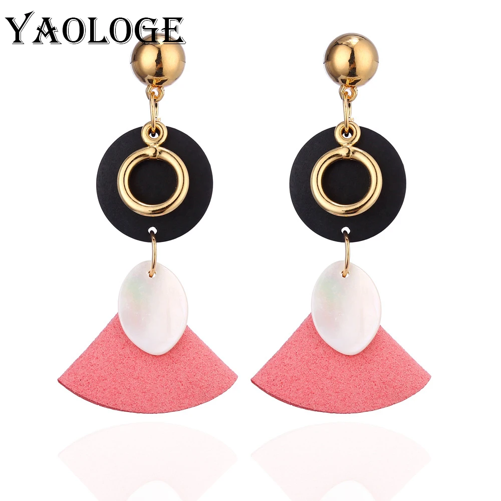 YAOLOGE новые большие брендовые стильные серьги для женщин пляжные оригинальные