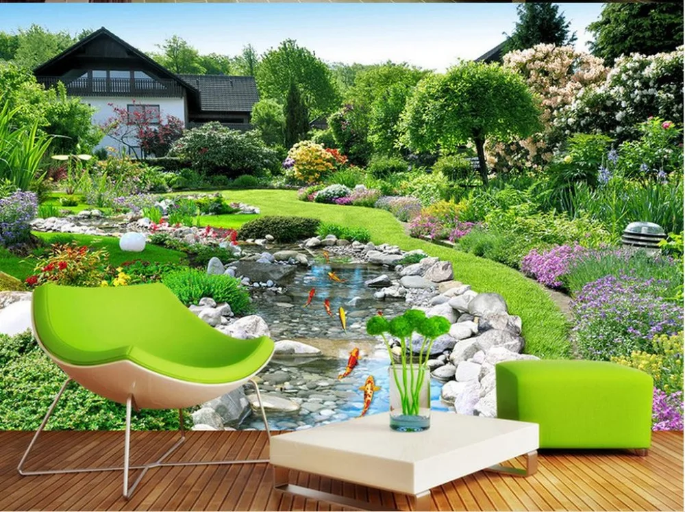 Пользовательские Любой Размер сад пейзаж фон стены обои для гостиной
