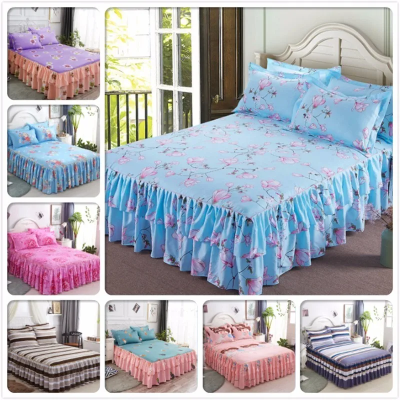 Мягкая хлопковая юбка для кровати детская принцессы взрослых льняные покрывала