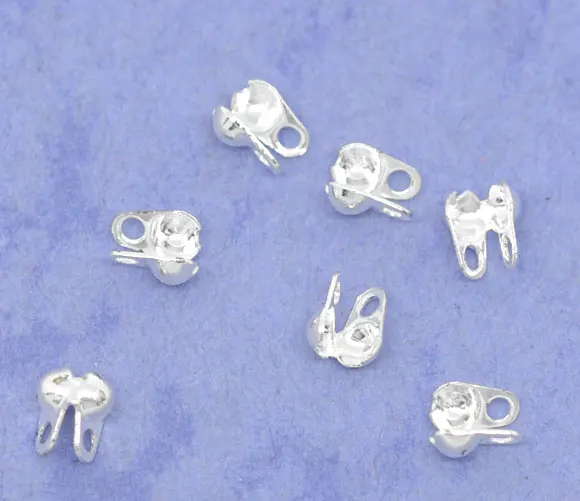 Серебряные украшения doreenbeads концевые щипцы с шариковой цепочкой Коннектор 4x3 5 мм