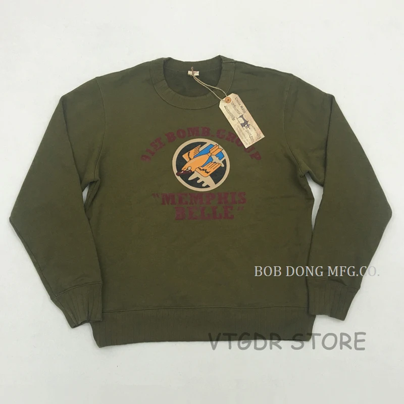 Bob Dong 91ST Bomb Group свитер с круглым вырезом, Винтажный Мужской военный пуловер с принтом армии США