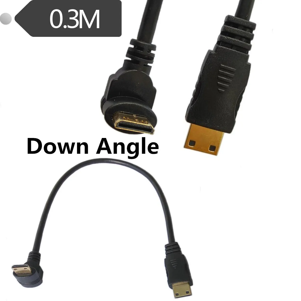 Мини HDMI Удлинительный кабель Mini штекер на 90 градусов мини Мужской Шнур 0 3 м |